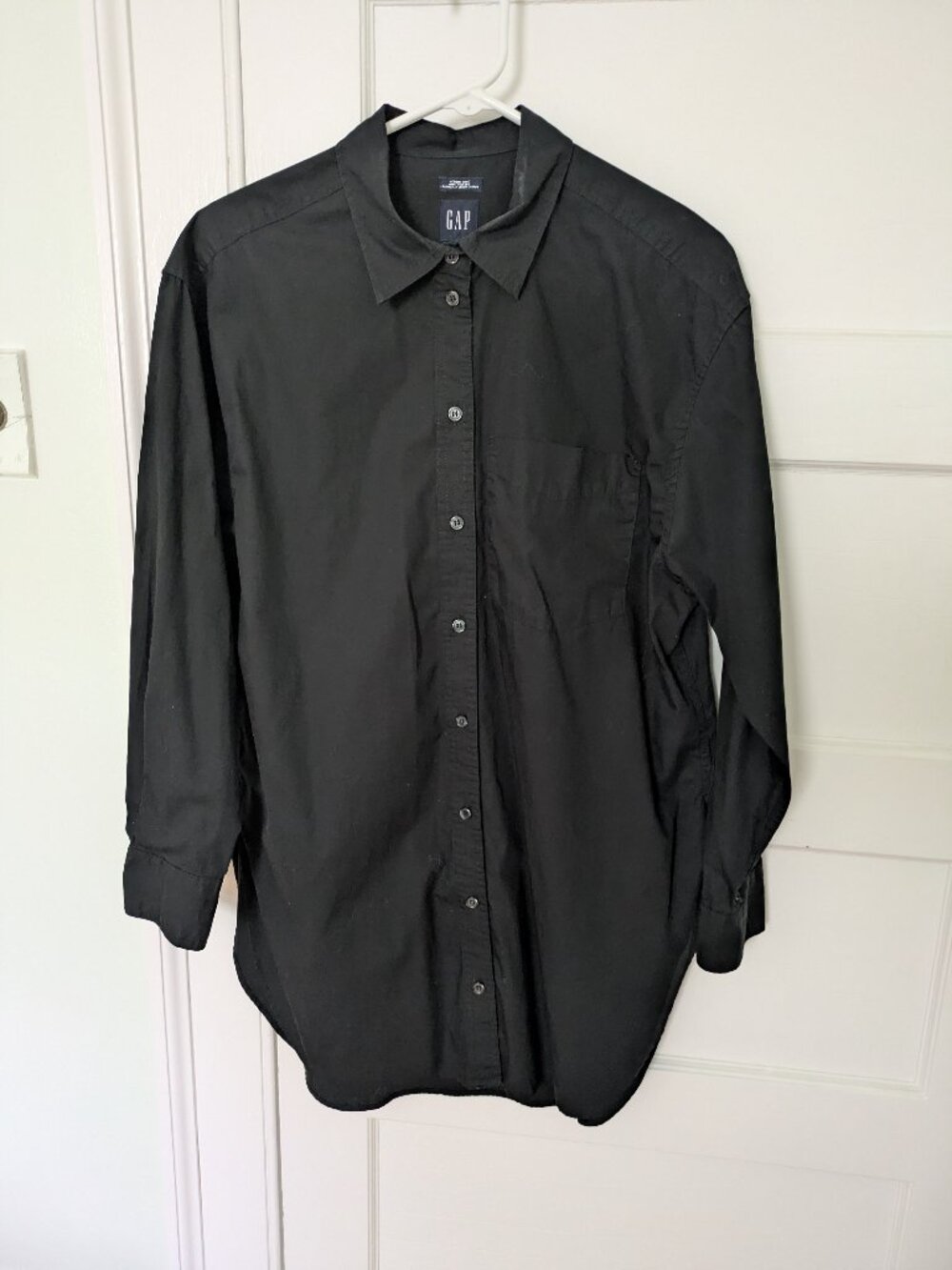Gap long Sleeve Button Up Shirt Dress Tunic Medium 100% Cotton